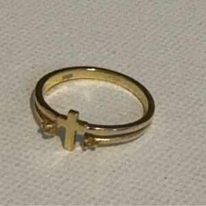 Source Unknown Gold Cross Stack Ring for Women